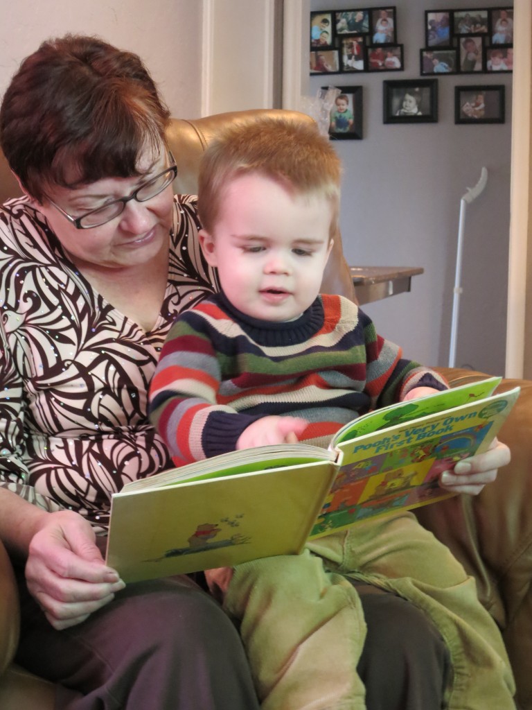 Grandma Sorensen and Emrick had fun reading together.